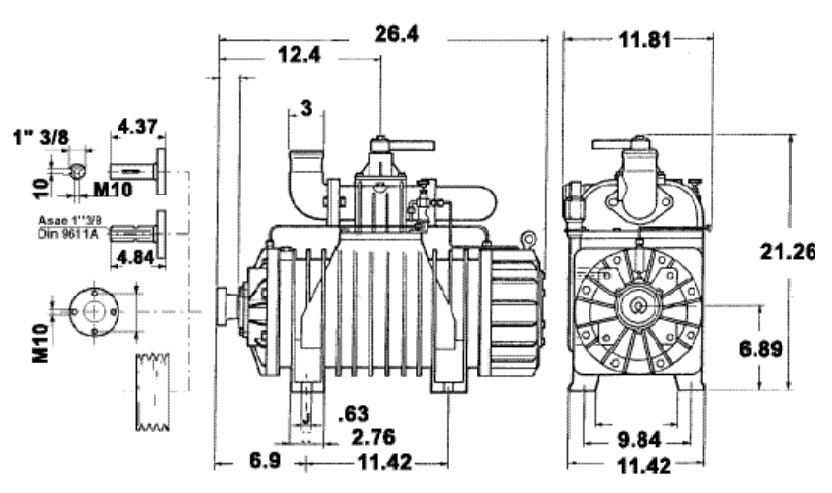 Picture of Vacuum Pump Only, Clockwise Rotation, 363 Max Free Air CFM, 18 HP Required