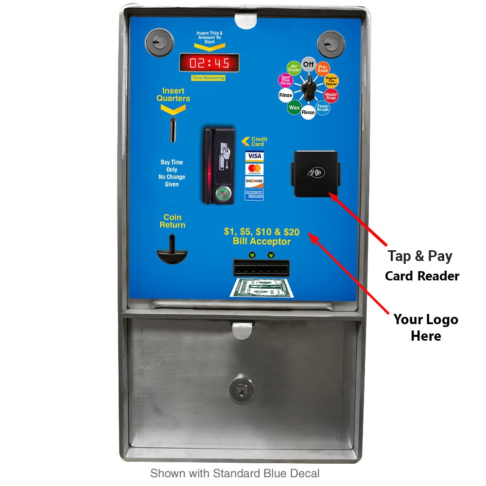 Picture of Car Wash Bay Meter, Mega Meter Plus Version, Coin Drawer Style, Accepts Credit Cards / Coins / Tokens / Bills