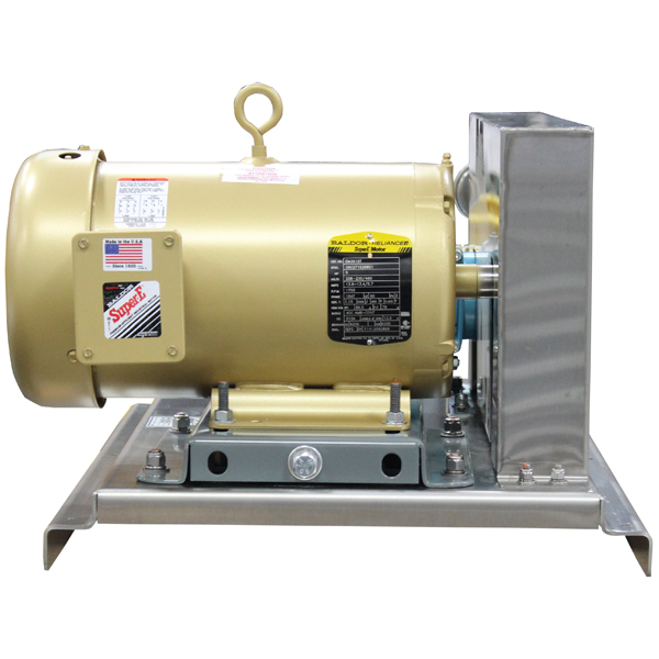 Picture of Car Wash Prep System (Gravity Feed), Pulley Drive: 5 HP Single Pump Unit on Stainless Steel Baseplate, 3 PH