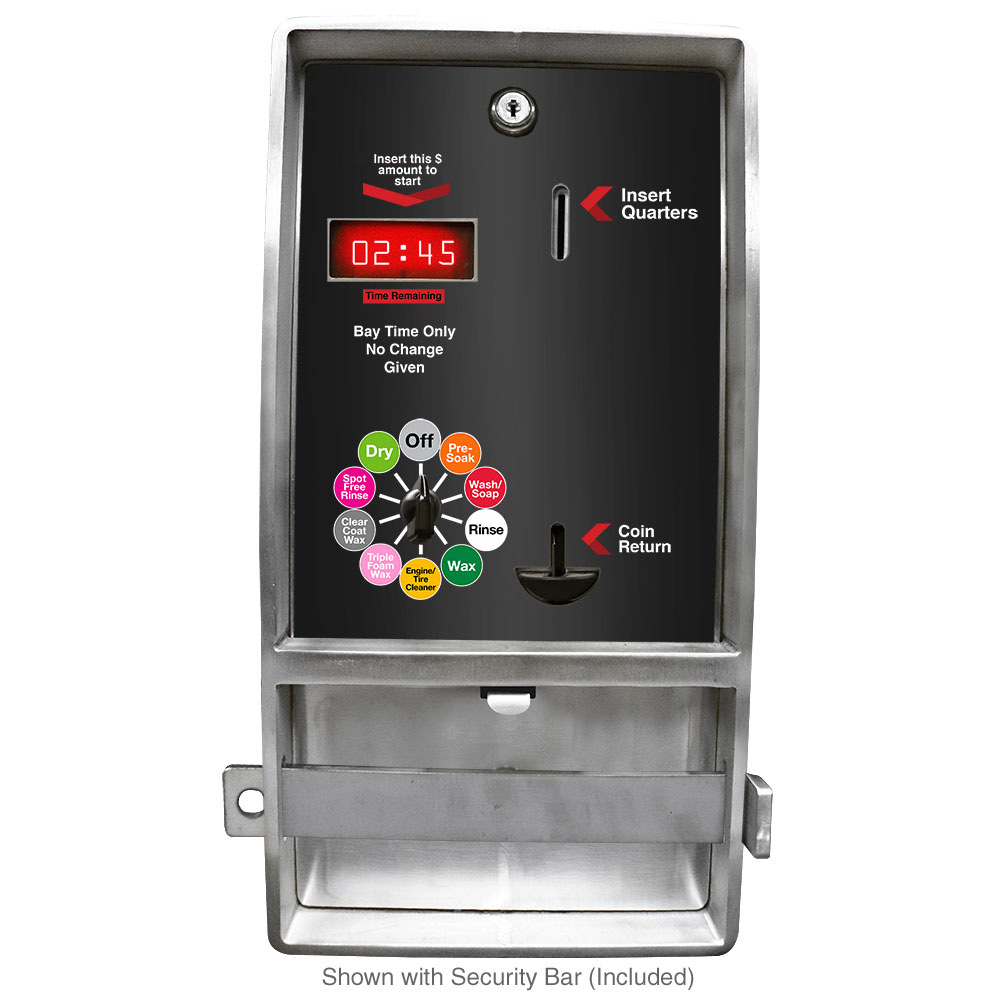 Picture of Car Wash Bay Meter, Accepts Coins / Tokens, Coin Drawer Style, 8 Position rotary switch