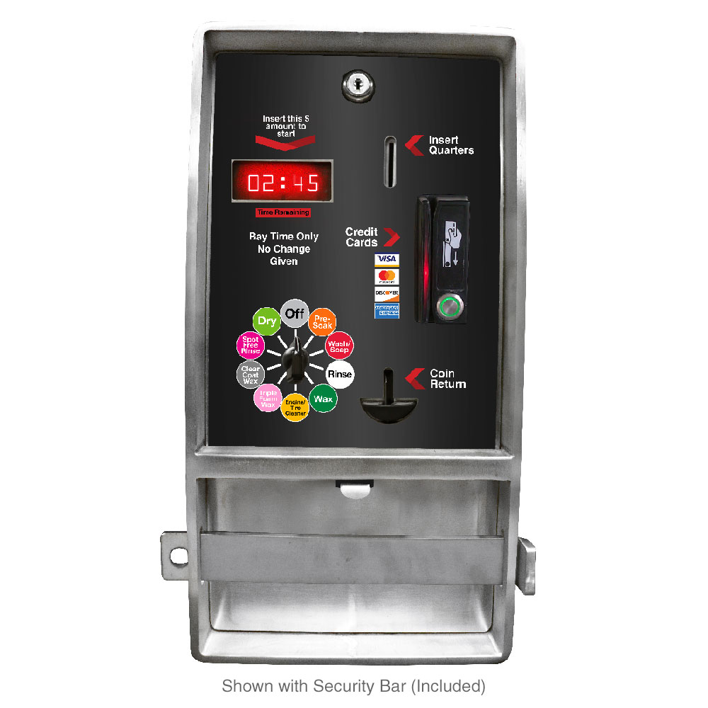Picture of Car Wash Bay Meter, Accepts Coins / Tokens / Credit Cards, Coin Drawer Style, 10 Position rotary switch