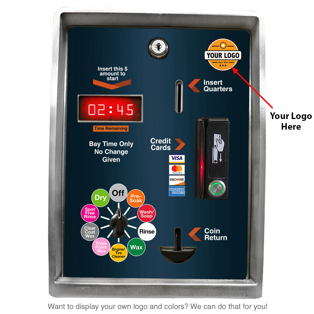 Picture of Car Wash Bay Meter, Accepts Coins / Tokens / Credit Cards, Vault / Safe Ready, 10 Position rotary switch