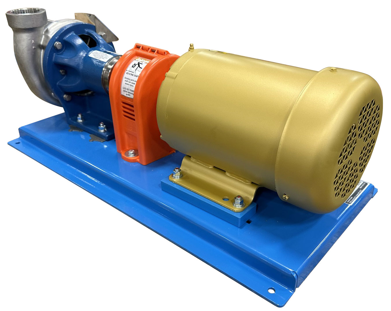 Picture of Centrifugal Pump, Motorpump 602S, 316SS, 2" x 2" FPT, 5 HP / 1PH, TEFC Type 230/460V, Max. Flow 150 GPM, 1.48 S.G. Rating (12.3lbs/gal) , Viton-Silicon