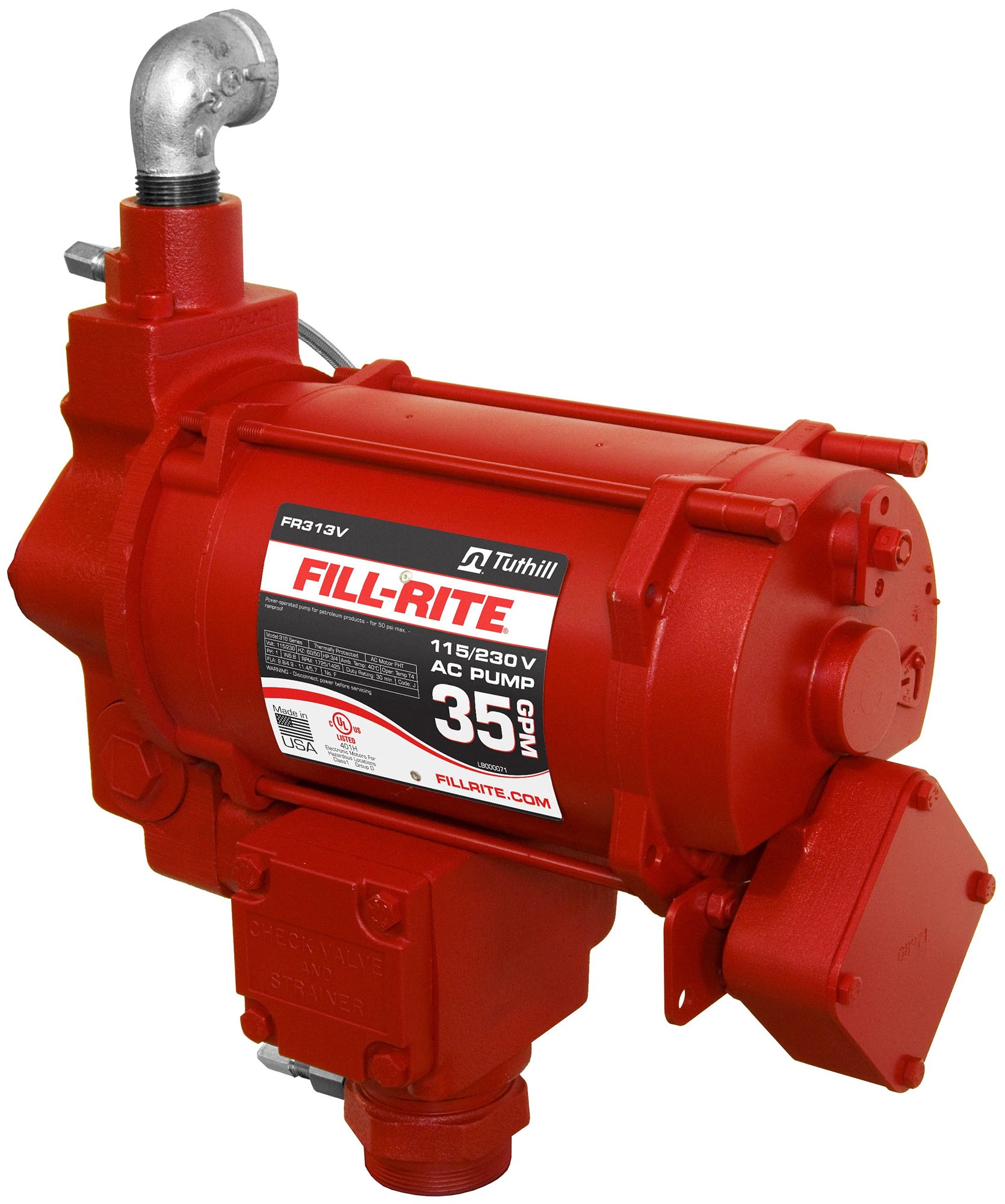 Picture of 115/230 Volt Remote Mount Fuel Pump ONLY for Gasoline or Diesel, 3/4 HP 30 GPM