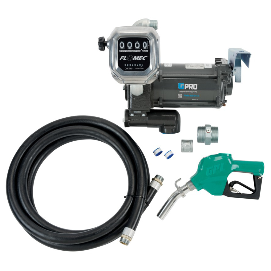 Picture of GPRO20 Pump, Automatic Diesel Nozzle, 25 GPM, 115 Volt, 1" Suction Pipe, Use 1-1/4" Suction Pipe for 35 GPM, QM240 Meter Included