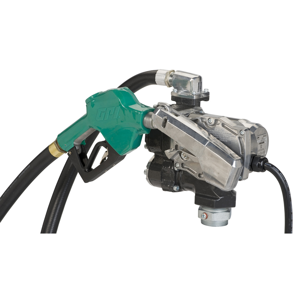 Picture of V25 Fuel Transfer Pump, Auto Diesel Nozzle, Power Cord Installed, 1" Telescoping Suction Tube, 1" x 18' Hose, 25 GPM