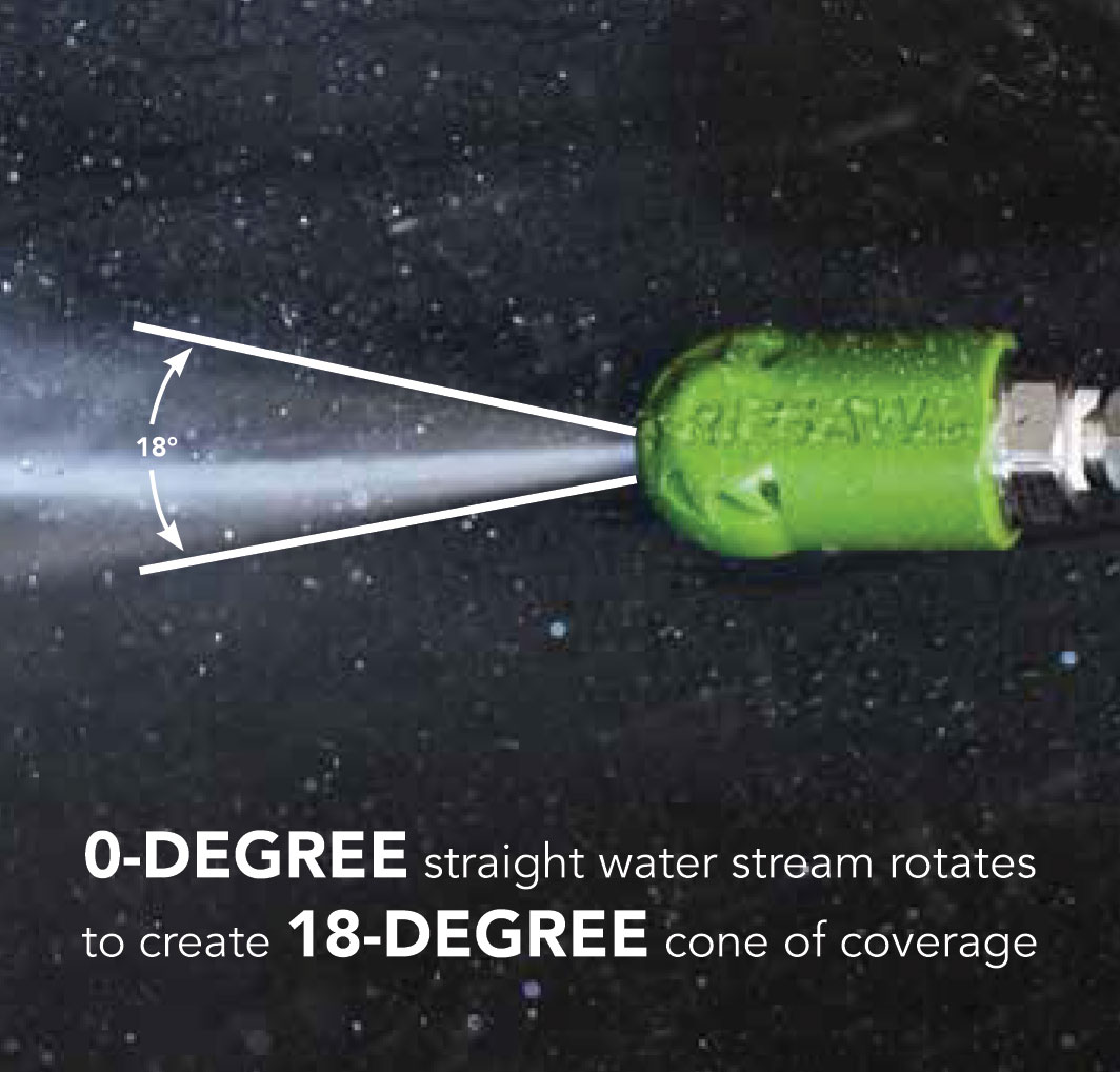 Picture of RipSaw™ Hydro Excavation Nozzle, 8.9 GPM Flow @ 3200 PSI, 10 Nozzle Size, Heavy-Duty Urethane