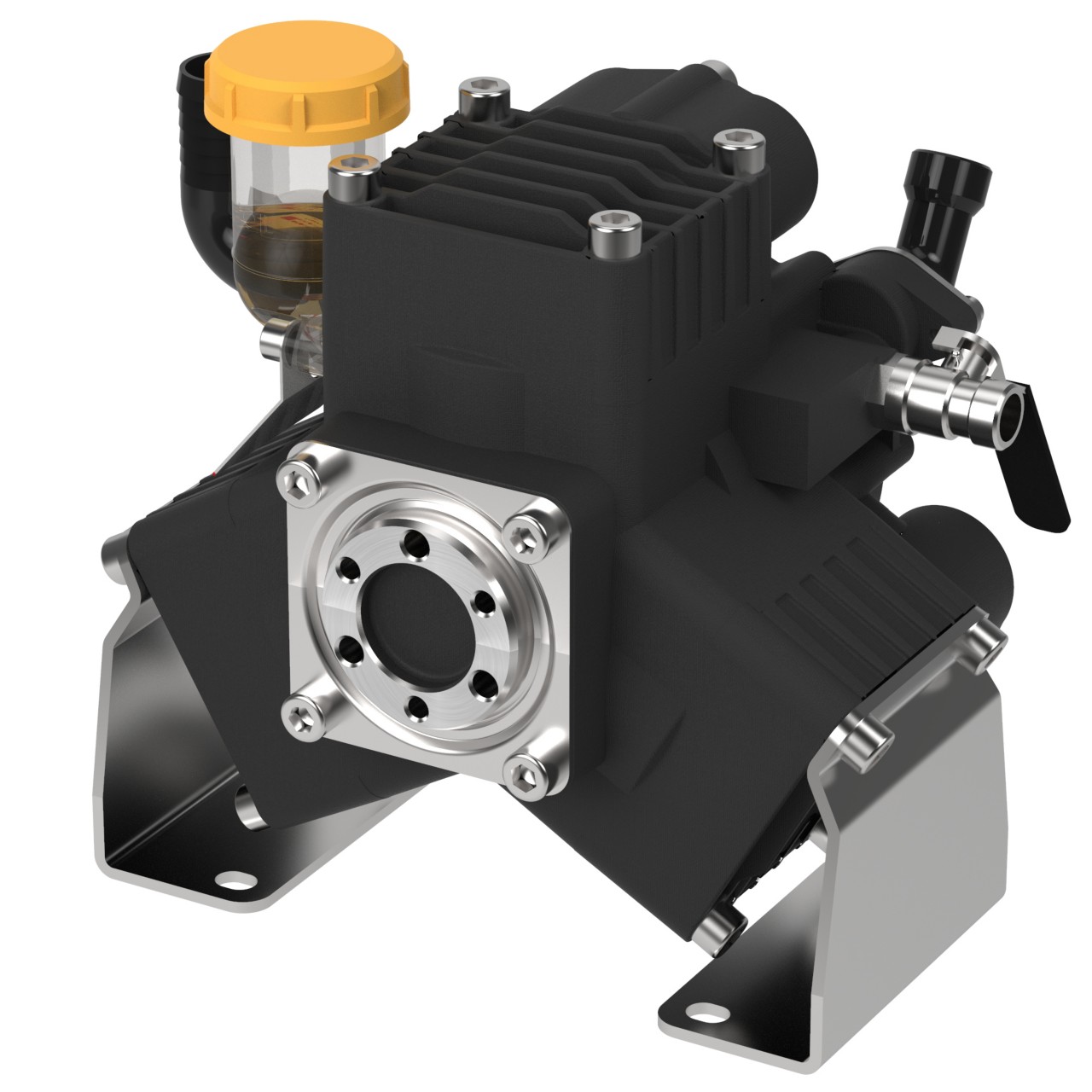 Picture of Diaphragm Pump ONLY, Medium Pressure, Aluminum Body, Flanged, 13.5 GPM, 580 PSI, 550 RPM, No Shaft, 1-3/8" Inlet, 3/4" Outlet, 5.5 HP