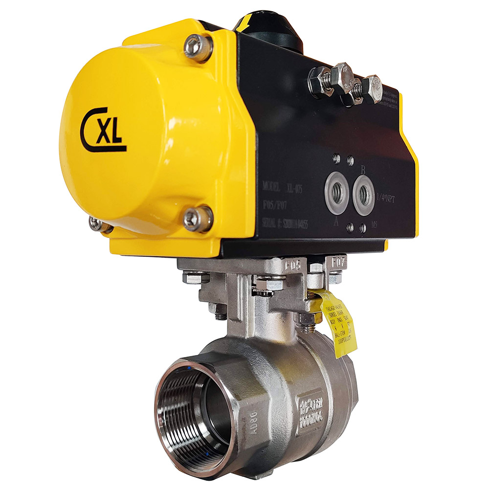 Picture of 2-Piece Air Actuated Ball Valve, Stainless Steel, Double Acting, 3", 1000 PSI