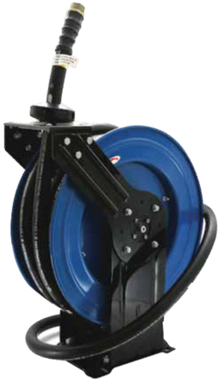 Picture of Spring Rewind Fuel Reel and Hose Unit, 3/4" x 25' Hose, Powder Coated Frame, 100 PSI, 250 F