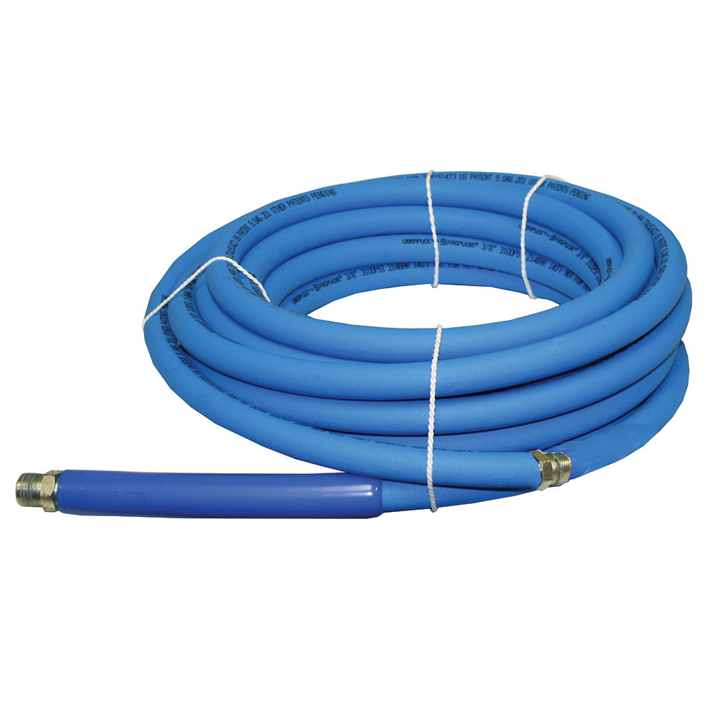 Picture of High Pressure Hose, 3/8" x 15' Solid Ends with bend restrictions as noted, Blue, 4000 PSI