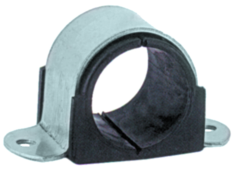 Picture of Cushioned Pipe Clamps, Omega Series for 5/8" Tubing OD, 1/2" Copper Pipe Nominal, 3/8" Other Pipe Nominal