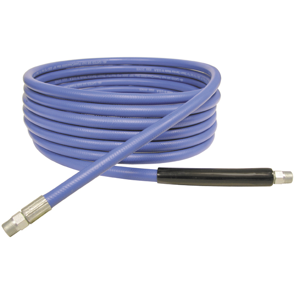 Picture of Pressure Washer Hose Assembly, Blue, Non-Marking Smooth Cover, 3/8" x 75', 1-Wire, 4000 Max PSI (3/8" MPT Ends)